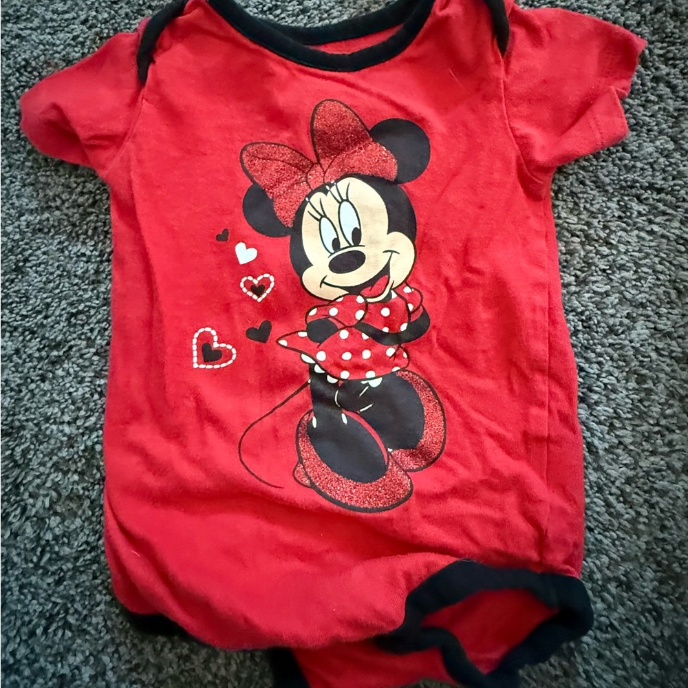 Disney Red Minnie Mouse Bodysuit